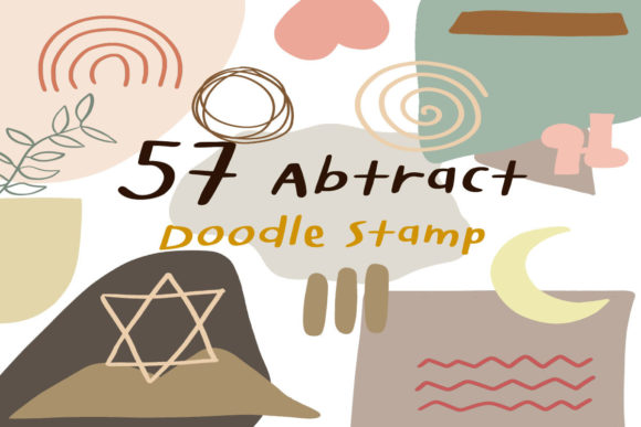 57 Abstract Doodle Procreate Stamps for Unique Art