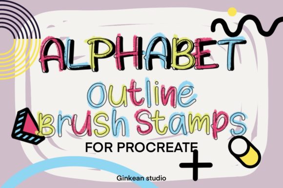 Alphabet Procreate Outline Brush Stamp Guide