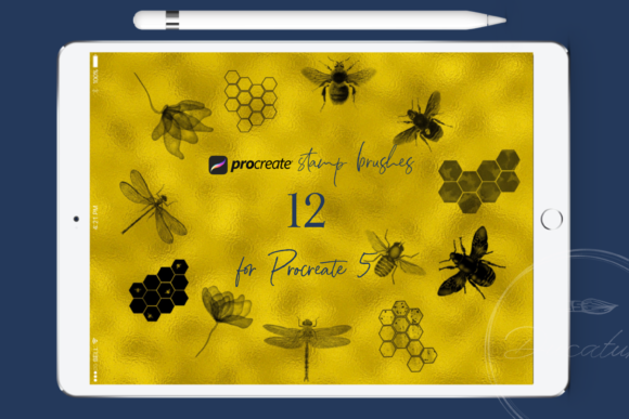 Bees Honey Procreate Stamps: Digital Nature Art