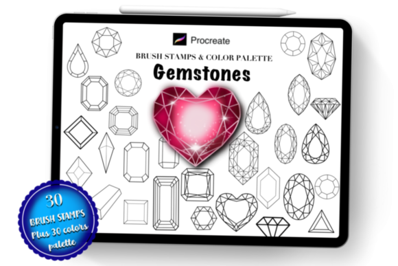 Elevate Your Digital Art with Professional Gemstone Procreate Brush Stamps