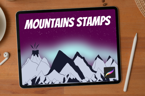Elevate Your Digital Landscapes with Mountains Procreate Stamps
