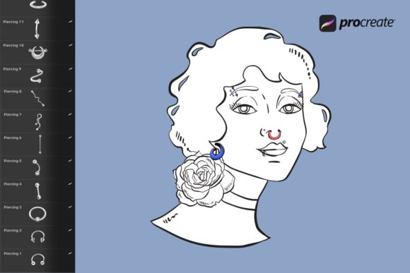 Enhancing Digital Art with Piercing Procreate Stamps