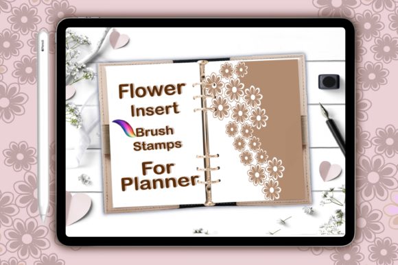 Flower Insert Planner Brush Stamp for Procreate