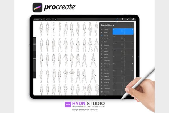 Mastering Fashion Illustration with the 9 Head Body Pose Set Procreate Stamp