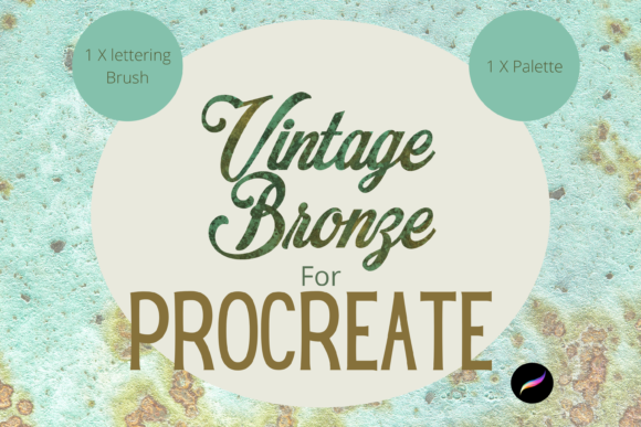 Vintage Bronze Procreate Lettering Brush for Digital Art