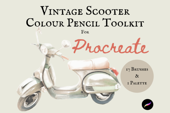 Vintage Scooter Procreate Brushes for Digital Art